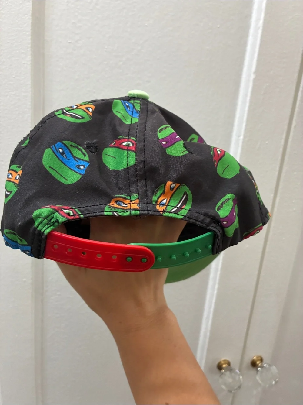 Vintage Nickelodeon Teenage Mutant Ninja Turtles Black Print Baseball Cap Small